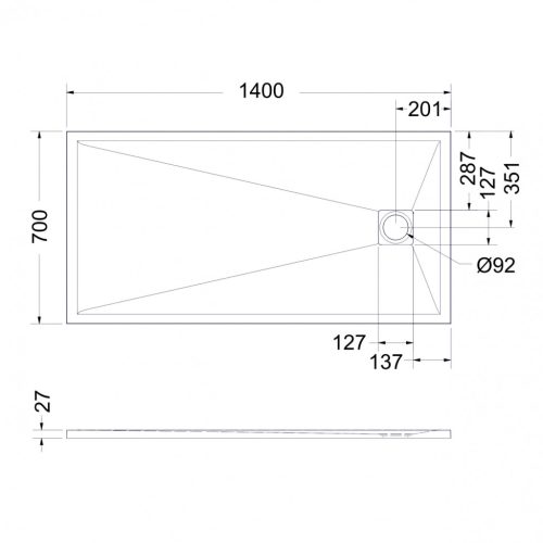Zuhanytálca, West Eliza 70x140 cm, beige