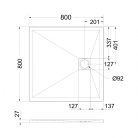 Zuhanytálca, West Zara 80x80 cm, black