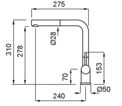 Mosogató csaptelep, Elleci Csaptelep Stream Plus K99 dark grey
