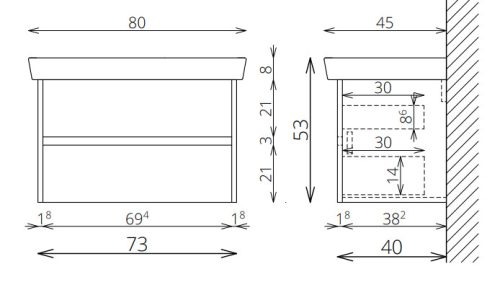 Alsó szekrény, Tboss Milla 80