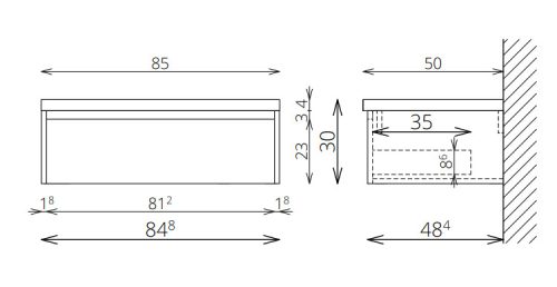 Alsó szekrény, Tboss Infini 85 1F