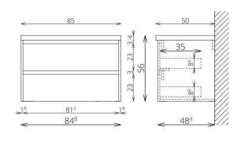 Alsó szekrény, Tboss Infini 85 2F