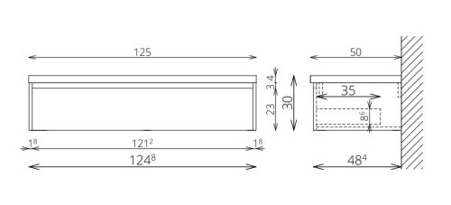 Alsó szekrény, Tboss Infini 125 1F balos medencével