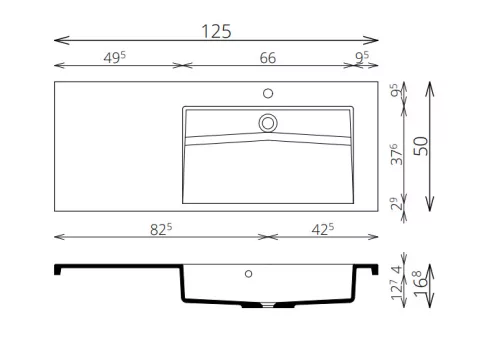 Alsó szekrény, Tboss Infini 125 2F jobbos medencével