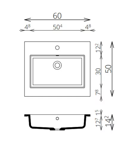 Alsó szekrény, Tboss Quarto 60 AM fekete fogantyúval