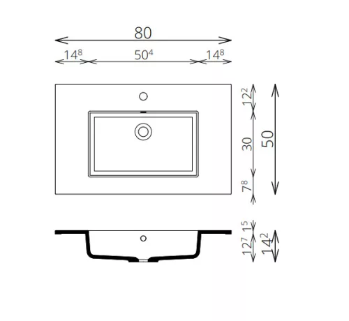 Alsó szekrény, Tboss Quarto 80 fekete fogantyúval
