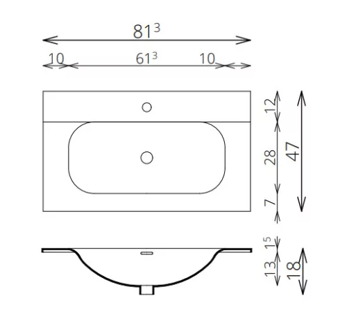 Alsó szekrény, Tboss Carvea 80 fekete fogantyúval