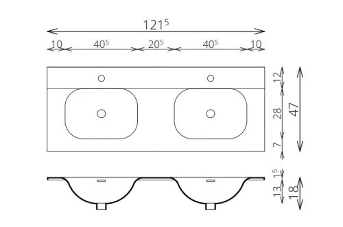 Alsó szekrény, Tboss Carvea 120 2F króm fogantyúval