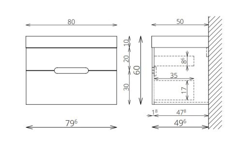 Alsó szekrény, Tboss Arko 80