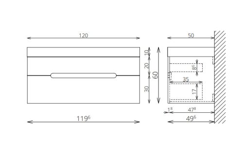 Alsó szekrény, Tboss Arko 120 2F