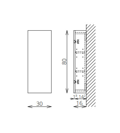 Fali szekrény, Tboss Arko F80 1A balos kiegészítőszekrény