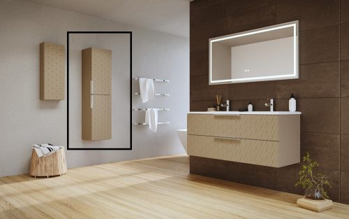 Fali szekrény, Tboss Carvea F140 2A kiegészítőszekrény, jobbos, fekete fogantyúval