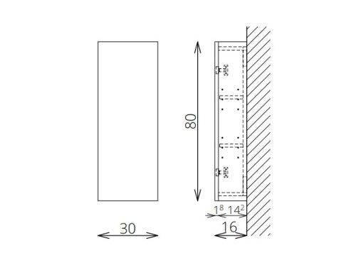 Fali szekrény, Tboss Finix F80 1A kiegészítőszekrény