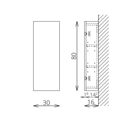 Fali szekrény, Tboss Ohana F80 1A kiegészítőszekrény