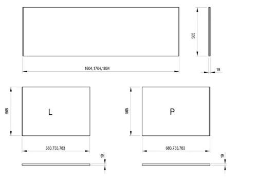 Előlap, Ravak Kád előlap 170 fehér (MDF) X000001695