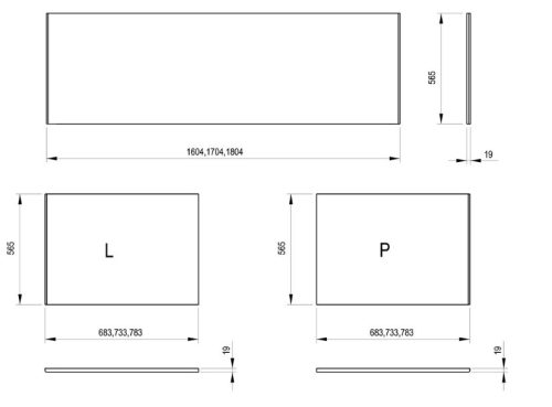 Előlap, Ravak Kád előlap 160 fehér (MDF) X000001696