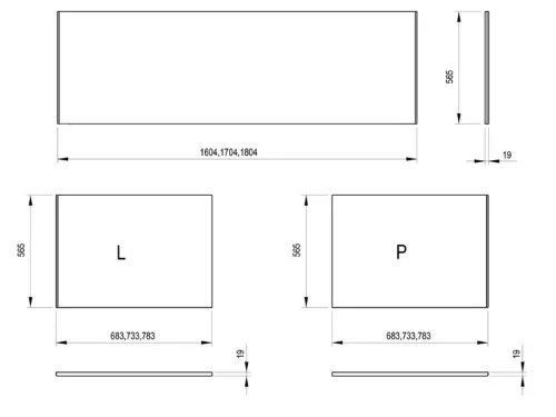 Oldallap, Ravak Kád oldallap 75 fehér balos (MDF) X000001697