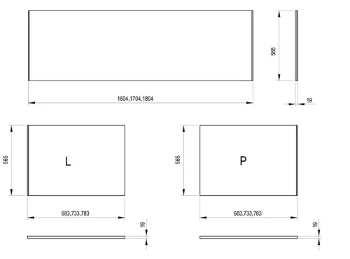 Oldallap, Ravak Kád oldallap 75 fehér jobbos (MDF) X000001698
