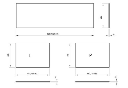 Oldallap, Ravak Kád oldallap 70 fehér jobbos (MDF) X000001700
