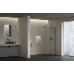  Walk-in, Ravak Walk In Wall Air-110 Fekete +Transparent, merevítővel GW9WD0300Z1C