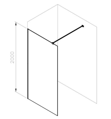 Walk-in, Ravak Walk In Wall Air-100 krómhatású +Transparent, merevítővel GW9WA0C00Z1C