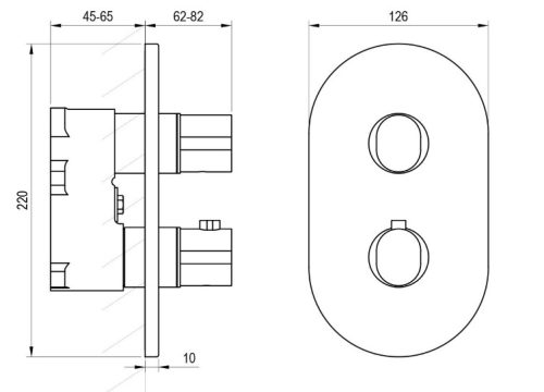 Falba süllyesztett csaptelep, Ravak Chrome II CR II 067.20BL.O3.RB071 termosztátos, belső egység