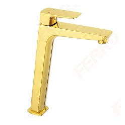   Mosdó csaptelep, Ferro Vitto Verdeline Gold BVI2LVLG magasított mosdó csaptelep, arany