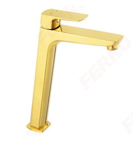 Mosdó csaptelep, Ferro Vitto Verdeline Gold BVI2LVLG magasított mosdó csaptelep, arany