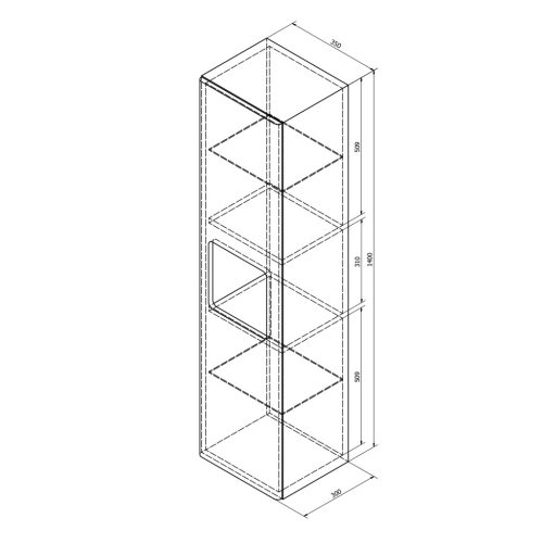 Fali szekrény, Sapho ELLA állószekrény EL350-3030 35x140 cm