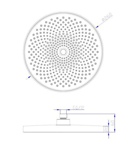 Kézizuhany, Diplon BQT1601BL Esőztető zuhany, fekete