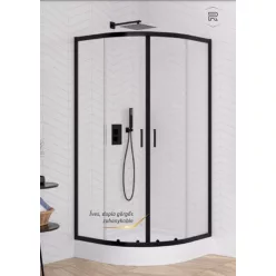   Zuhanykabin, Roltechnik New Trendy - Suvia Black 80x80 K-3562/K-5115, íves zuhanykabin