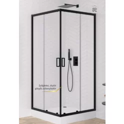   Zuhanykabin, Roltechnik New Trendy - Suvia Black 90x90 K-3565/K-5118, szögletes zuhanykabin