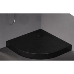 Zuhanytálca, Roltechnik 80x80, íves, fekete B-0558