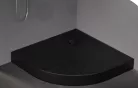 Zuhanytálca, Roltechnik 90x90, íves, fekete B-0559