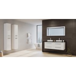   Alsó szekrény, Tboss Lido 120 4F 2M Mona W1411 mosdóval (csak fali csaptelephez) fekete