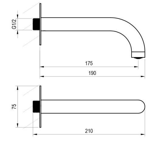 Egyéb csaptelep, Ravak ES 027.10WV Kifolyókar, White Velvet X07P798