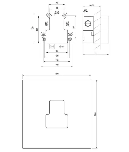 Alkatrész, Ravak R-box 07E.50 R-box Vertical O2 alaptest a falba süllyesztett csaptelepekhez X070