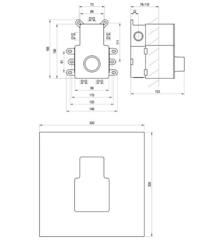 Alkatrész, Ravak R-box 07F.50 R-box Vertical O2/O3 alaptest a falba süllyesztett csaptelepekhez X