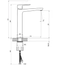 Mosdó csaptelep, Ravak LF 015.20BL Mosdócsaptelep 280 mm, lefolyó nélkül, fekete X070478