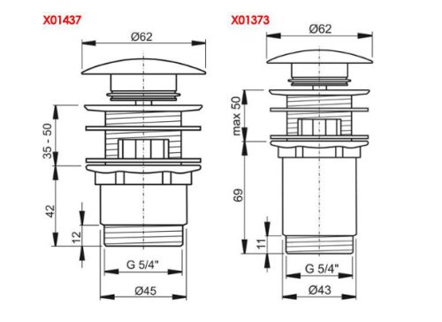 Lefolyó, Ravak Mosdólefolyó Click-Clack rendszerrel, fehér X01836