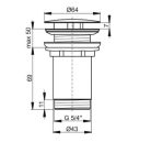 Lefolyó, Ravak Mosdólefolyó, hagyományos, fix, Graphite Brushed X01839