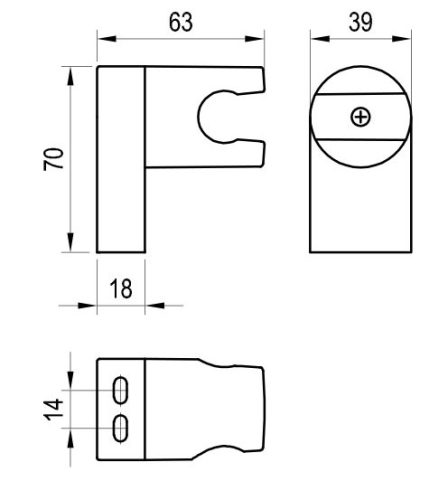 Zuhanytartó, Ravak 611.20BLM Fali állítható zuhanytartó fekete Matt X07P674