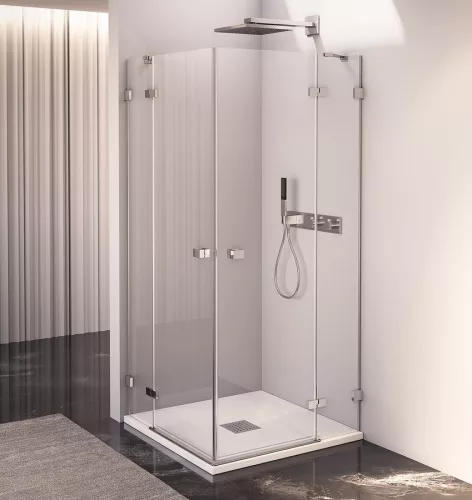 Zuhanyajtó, Sapho Polysan FORTIS EDGE nyílóajtó sarokbelépéshez, 90 cm, balos FL1290L