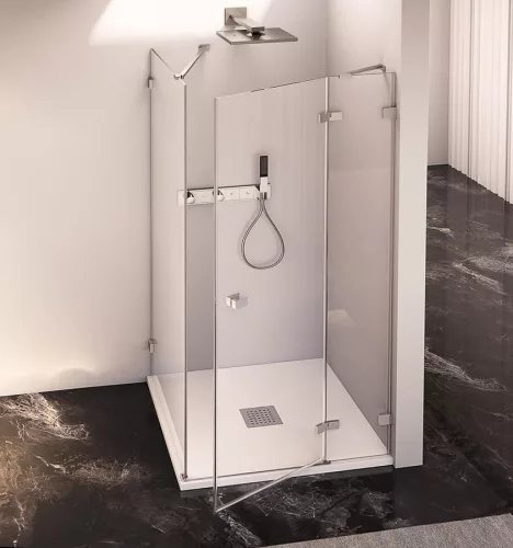 Zuhanyajtó, Sapho Polysan FORTIS EDGE nyílóajtó sarokbelépéshez, 90 cm, jobbos FL1290R