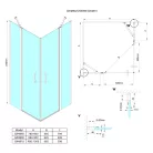 Zuhanyajtó, Sapho Gelco LORO nyílóajtó fix résszel, sarokbelépős kabinhoz 100 cm GN4810