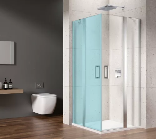 Zuhanyajtó, Sapho Gelco LORO nyílóajtó fixrésszel, sarokbelépős kabinhoz, 90 cm GN4890