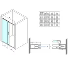 Zuhanyajtó, Sapho Gelco SIGMA SIMPLY tolóajtó, 120 cm, króm GS1112