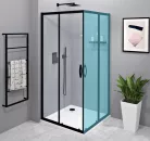 Zuhanyajtó, Sapho Gelco SIGMA SIMPLY BLACK tolóajtó sarokbelépéshez, 120 cm, fekete GS2112B