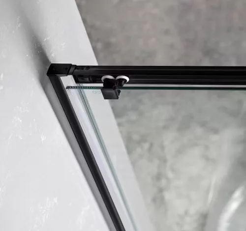 Zuhanyajtó, Sapho Gelco SIGMA SIMPLY BLACK tolóajtó sarokbelépéshez, 120 cm, fekete GS2112B
