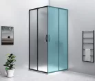 Zuhanyajtó, Sapho Gelco SIGMA SIMPLY BLACK tolóajtó sarokbelépéshez, 100 cm, brick üveg GS2410B